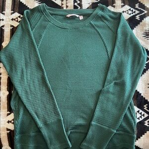 La Vie En Rose Green Waffle Knit Sweater